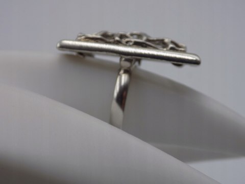 Stary damski srebrny ażurowy pierścionek roz. 10 srebro VINTAGE biżuteria