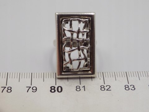 Stary damski srebrny ażurowy pierścionek roz. 10 srebro VINTAGE biżuteria