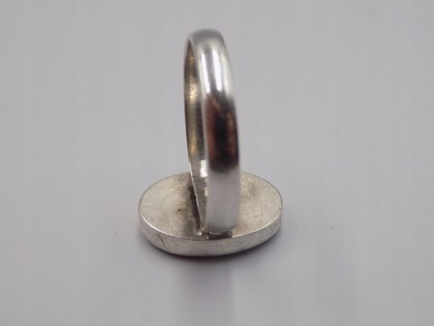 Stary damski srebrny pierścionek ONYKS czarny r.22 srebro VINTAGE biżuteria