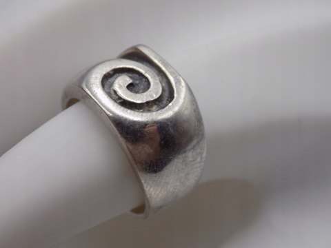 Stary damski srebrny pierścionek Ślimak roz. 12 srebro VINTAGE biżuteria