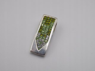 Stary piękny srebrny damski wisiorek/zawieszka CYRKONIE biżuteria VINTAGE