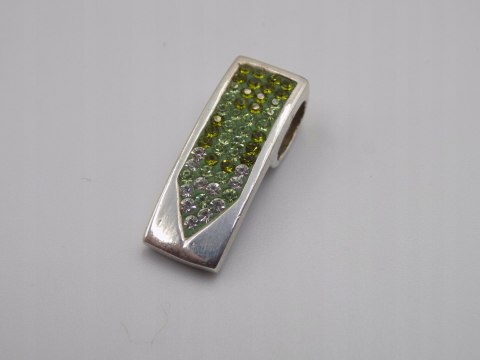 Stary piękny srebrny damski wisiorek/zawieszka CYRKONIE biżuteria VINTAGE