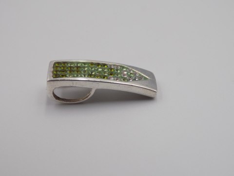 Stary piękny srebrny damski wisiorek/zawieszka CYRKONIE biżuteria VINTAGE