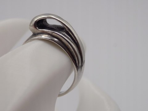 Stary srebrny damski autorski pierścionek/obrączka r.14 srebro 925 VINTAGE