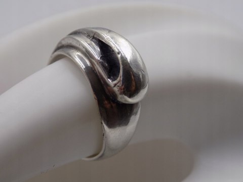 Stary srebrny damski autorski pierścionek/obrączka r.14 srebro 925 VINTAGE
