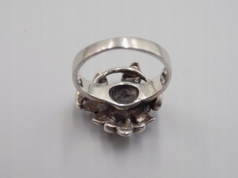 Stary srebrny damski pierścionek RÓŻA roz.12-srebro 925-biżuteria VINTAGE