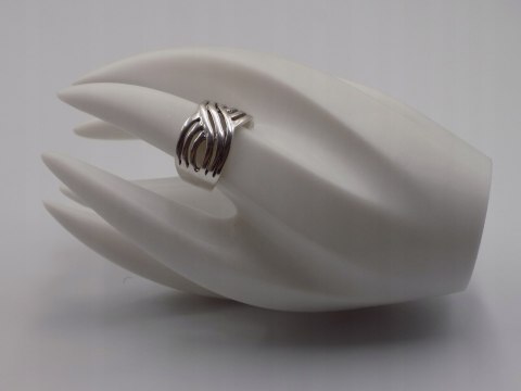 Stary srebrny damski pierścionek obrączka ażurowa r. 22 srebro 925 VINTAGE