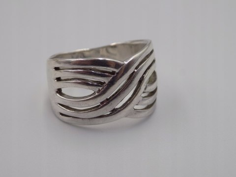 Stary srebrny damski pierścionek obrączka ażurowa r. 22 srebro 925 VINTAGE