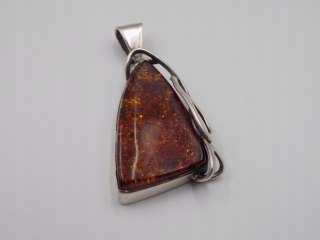 Stary srebrny damski wisiorek/zawieszka BURSZTYN srebro VINTAGE biżuteria