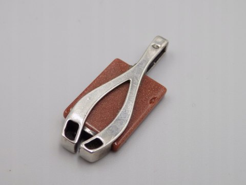 Stary srebrny damski wisiorek/zawieszka PIASEK PUSTYNI biżuteria VINTAGE