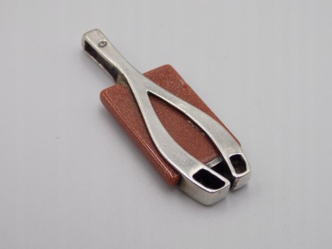 Stary srebrny damski wisiorek/zawieszka PIASEK PUSTYNI biżuteria VINTAGE