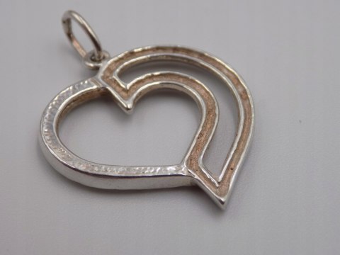 Stary srebrny damski wisiorek/zawieszka SERCE cyrkonie biżuteria VINTAGE