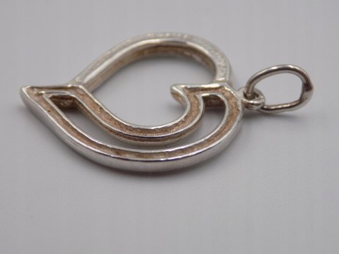 Stary srebrny damski wisiorek/zawieszka SERCE cyrkonie biżuteria VINTAGE