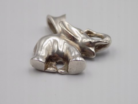 Stary, srebrny, damski wisiorek/zawieszka SŁOŃ srebro 925 VINTAGE biżuteria