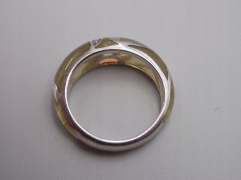 Stary srebrny pierścionek AKRYL cyrkonie roz.12 srebro biżuteria VINTAGE