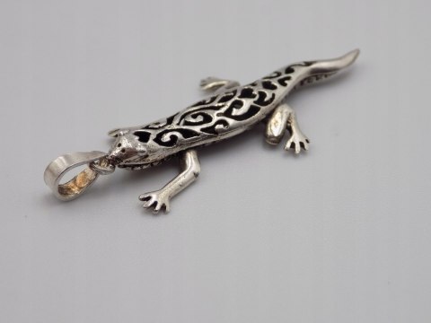Stary, srebrny, wisiorek/zawieszka JASZCZURKA srebro 925 VINTAGE biżuteria