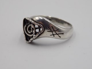 Autorski,stary,srebrny,damski pierścionek WZORKI roz. 21 srebro 925 VINTAGE
