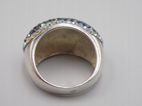 Bajeczny damski srebrny pierścionek CYRKONIE roz. 18/19 srebro 925 VINTAGE