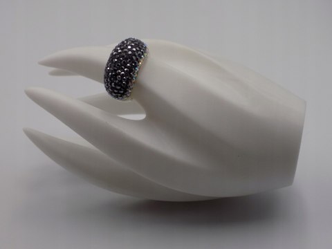 Bajeczny damski srebrny pierścionek CYRKONIE roz. 18/19 srebro 925 VINTAGE