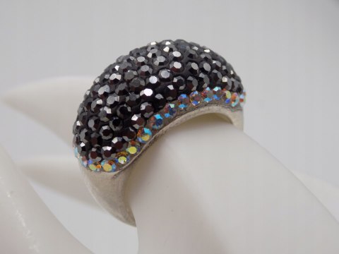 Bajeczny damski srebrny pierścionek CYRKONIE roz. 18/19 srebro 925 VINTAGE