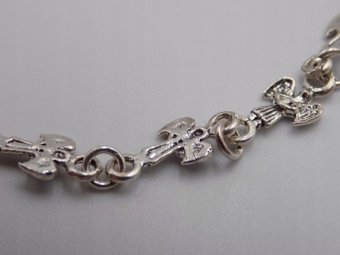 Piękna, srebrna, damska bransoletka - ANIOŁKI srebro 925 biżuteria