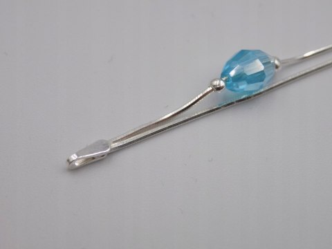 Piękna, srebrna, damska bransoletka - błękit niebieski srebro 925 biżuteria