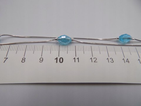 Piękna, srebrna, damska bransoletka - błękit niebieski srebro 925 biżuteria