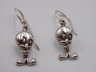 Piękne, damskie, dziecięce, srebrne kolczyki TWETTY srebro 925 biżuteria