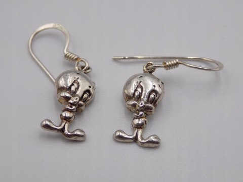 Piękne, damskie, dziecięce, srebrne kolczyki TWETTY srebro 925 biżuteria