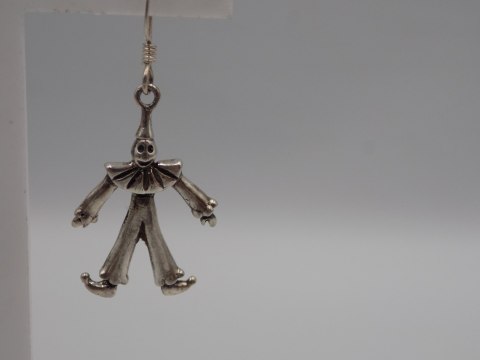 Piękne, stare, srebrne kolczyki PAJACE ruszające się - srebro - biżuteria