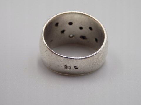 Srebrny, damski pierścionek, obrączka CYRKONIE roz. 15 srebro 925 biżuteria