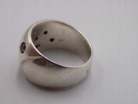 Srebrny, damski pierścionek, obrączka CYRKONIE roz. 15 srebro 925 biżuteria