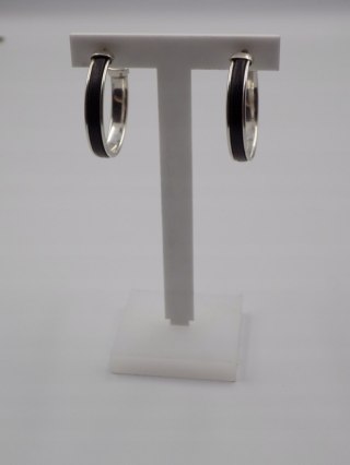 Stare, srebrne, damskie kolczyki KOŁA 30 mm. skóra srebro VINTAGE biżuteria