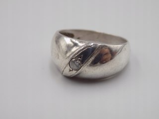 Stary damski srebrny pierścionek CYRKONIA roz. 12 srebro VINTAGE biżuteria