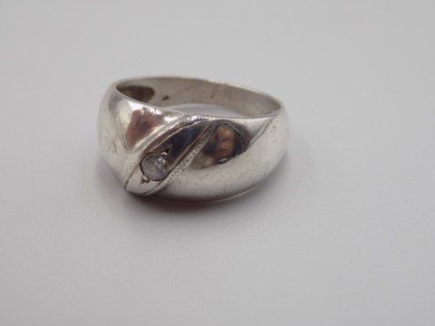 Stary damski srebrny pierścionek CYRKONIA roz. 12 srebro VINTAGE biżuteria