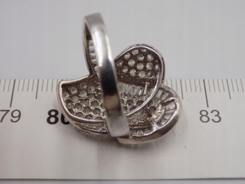 Stary damski srebrny pierścionek CYRKONIE roz. 14 srebro VINTAGE biżuteria