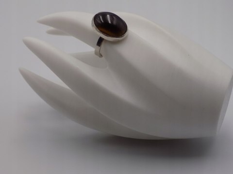 Stary damski srebrny pierścionek TYGRYSIE OKO roz. 21 srebro VINTAGE