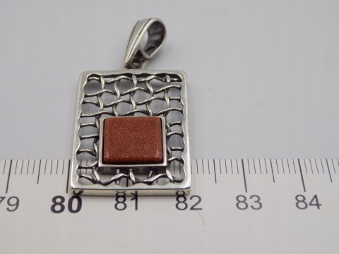 Stary damski wisiorek/zawieszka PIASEK PUSTYNI srebro 925 VINTAGE biżuteria