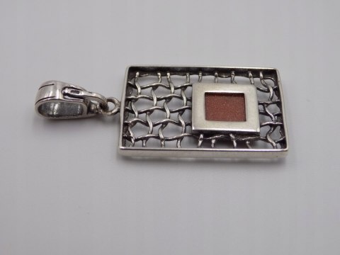 Stary damski wisiorek/zawieszka PIASEK PUSTYNI srebro 925 VINTAGE biżuteria