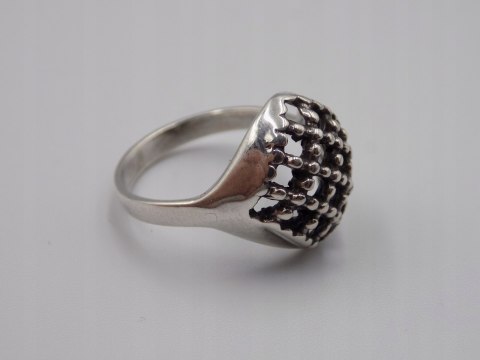 Stary, piękny, ażurowy srebrny pierścionek roz. 15 srebro VINTAGE biżuteria