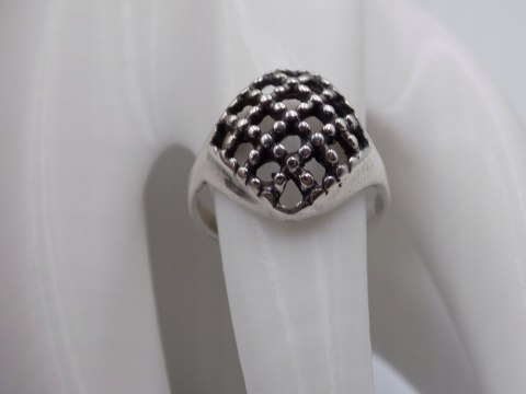 Stary, piękny, ażurowy srebrny pierścionek roz. 15 srebro VINTAGE biżuteria