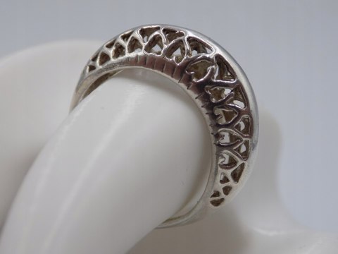 Stary, piękny, ażurowy srebrny pierścionek roz. 17 srebro VINTAGE biżuteria