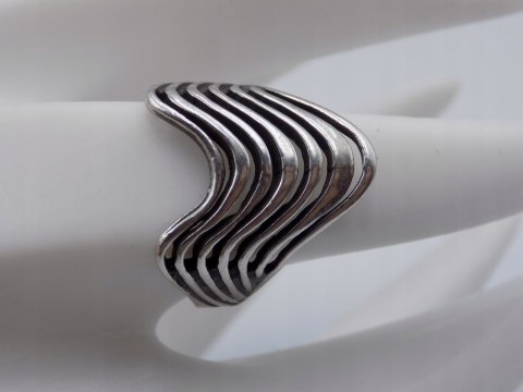 Stary, piękny, ażurowy srebrny pierścionek roz. 18 srebro VINTAGE biżuteria