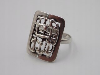 Stary, piękny, ażurowy srebrny pierścionek roz. 22 srebro VINTAGE biżuteria