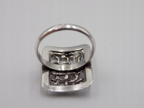 Stary, piękny, ażurowy srebrny pierścionek roz. 22 srebro VINTAGE biżuteria