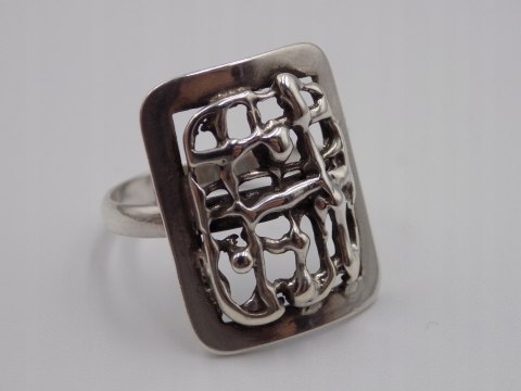 Stary, piękny, ażurowy srebrny pierścionek roz. 22 srebro VINTAGE biżuteria