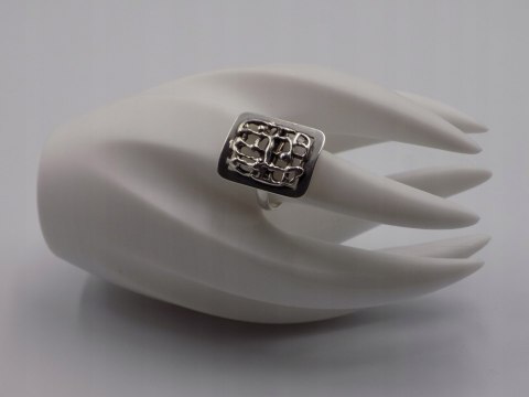 Stary, piękny, ażurowy srebrny pierścionek roz. 22 srebro VINTAGE biżuteria