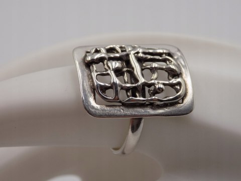 Stary, piękny, ażurowy srebrny pierścionek roz. 22 srebro VINTAGE biżuteria