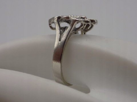 Stary, piękny, srebrny, pierścionek MOTYL roz. 18 srebro VINTAGE biżuteria