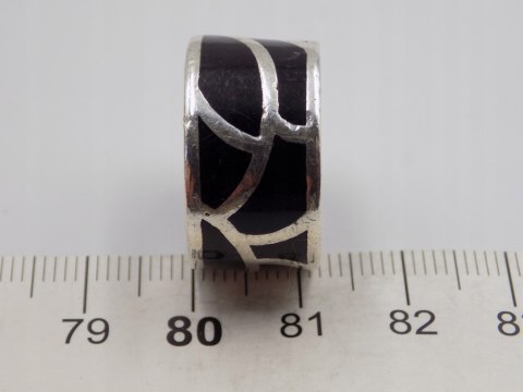 Stary, srebrny, damski pierścionek/obrączka AKRYL roz. 16/17 srebro VINTAGE